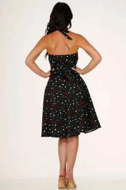 Candy Halter Swing Dress Black Outlet