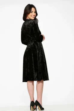 Diamond Velvet Swing Dress Black Outlet