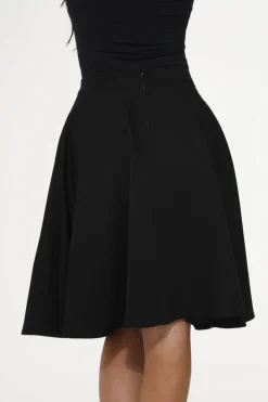 Hot Pink Embroidered Poodle Swing Skirt Black