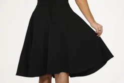 Hot Pink Embroidered Poodle Swing Skirt Black