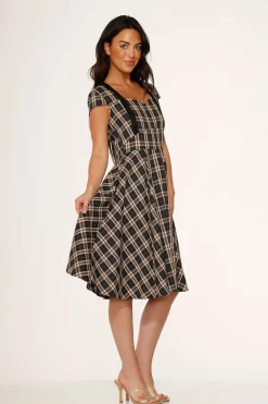 Black Plaid Swing Dress