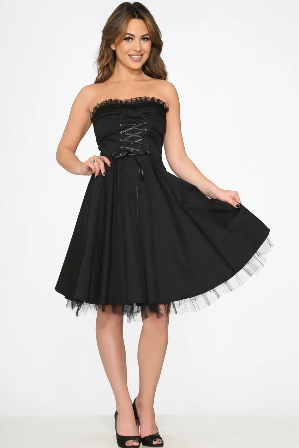 Strapless Swing Dress Black Best