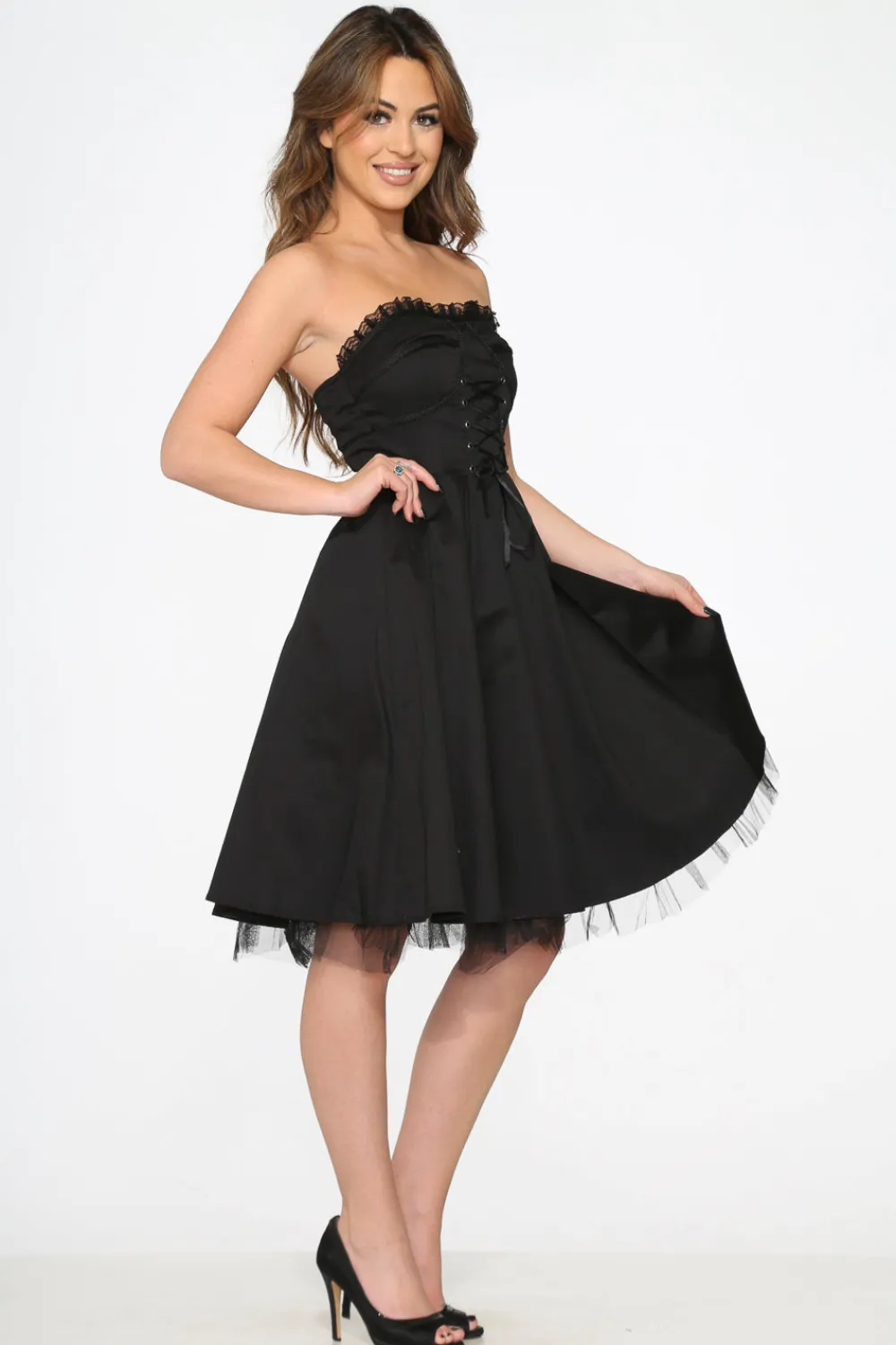 Strapless Swing Dress Black Best