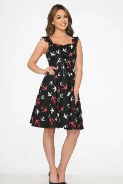 Black Swallow Swing Dress Sale