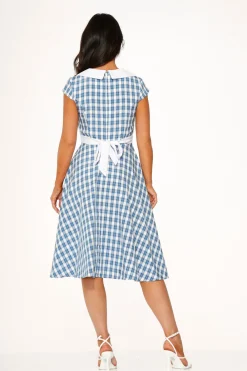 Blue Checker Swing Dress