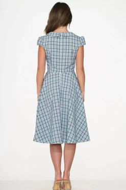 Blue Plaid Swing Dress Sale