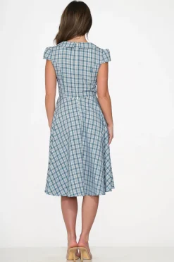 Blue Plaid Swing Dress Sale