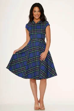 Blue Plaid Swing Dress