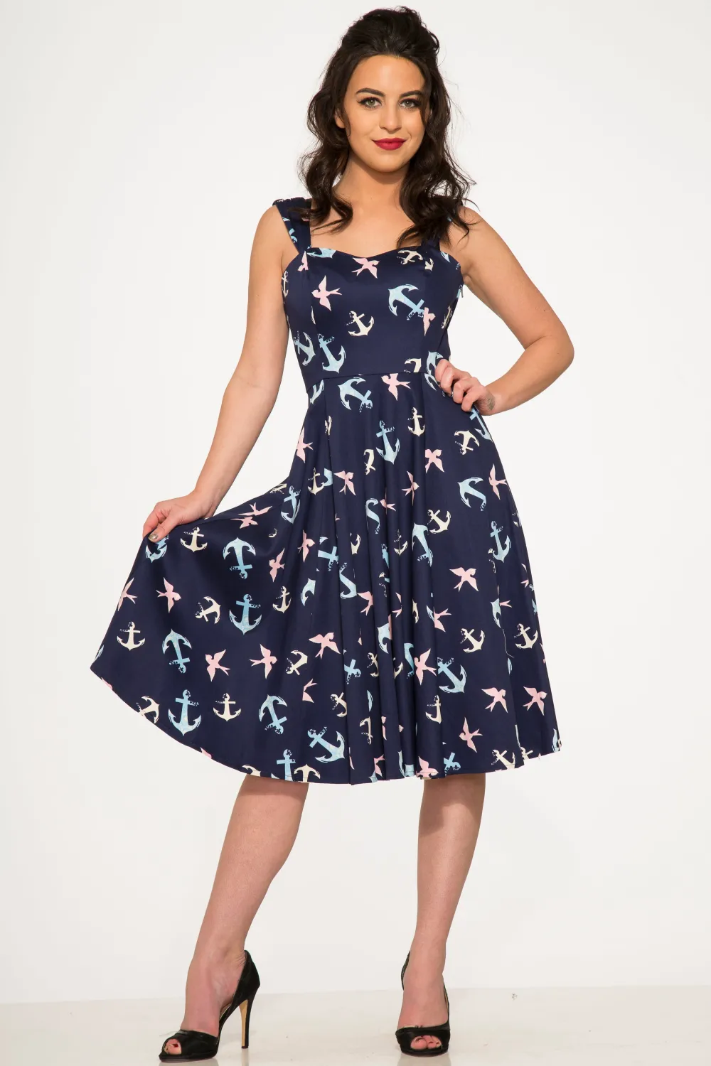 Blue Swallows & Anchor Swing Dress Discount