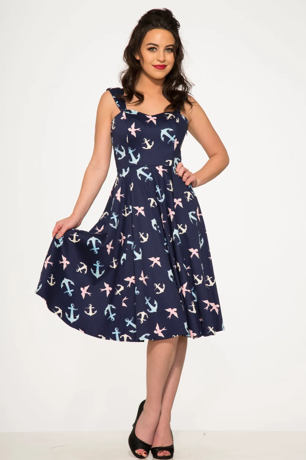 Blue Swallows & Anchor Swing Dress Discount