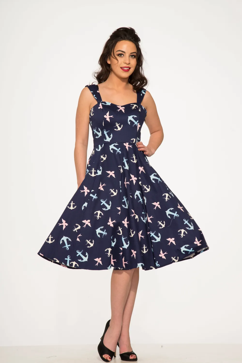 Blue Swallows & Anchor Swing Dress Discount