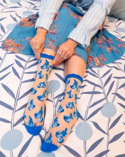 Blueberry Ruffle Sheer Crew Sock Best