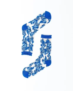 Blueberry Ruffle Sheer Crew Sock Best