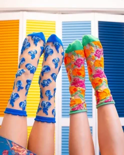 Blueberry Ruffle Sheer Crew Sock Best