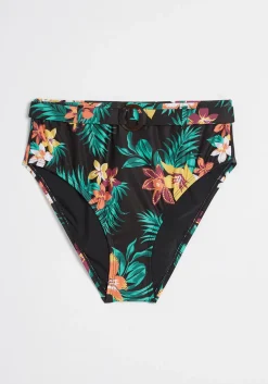 Fortune Swimwear, LLC Boardwalk Bliss High-Waisted Bikini Bottom Black Floral Discount