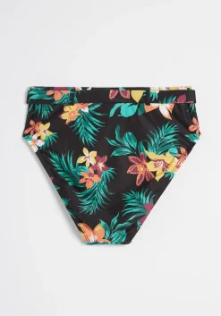 Fortune Swimwear, LLC Boardwalk Bliss High-Waisted Bikini Bottom Black Floral Discount