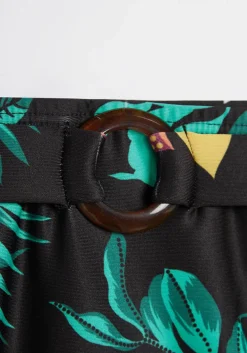 Fortune Swimwear, LLC Boardwalk Bliss High-Waisted Bikini Bottom Black Floral Discount