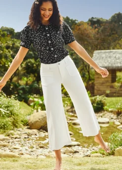 Boho Bliss Wide Leg Crop Pant Marshmallow Bliss Sale