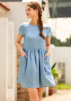 BTC Bold Notion Long Dress Chambray Discount