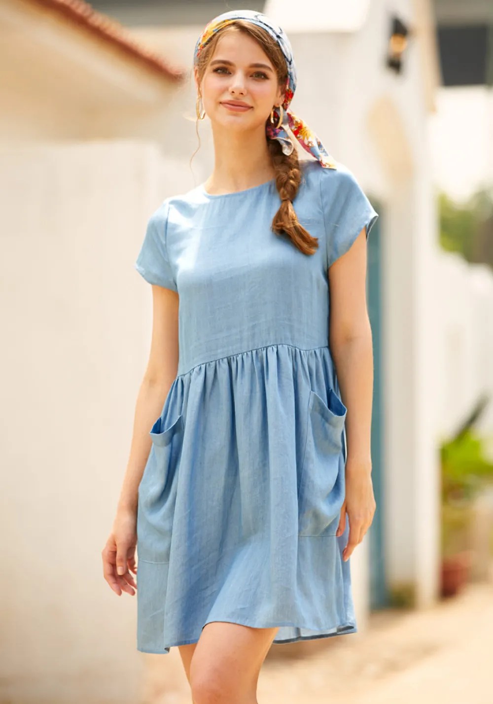 BTC Bold Notion Long Dress Chambray Discount