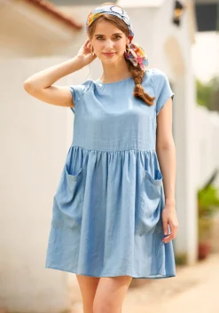 BTC Bold Notion Long Dress Chambray Discount