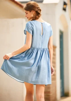 BTC Bold Notion Long Dress Chambray Discount