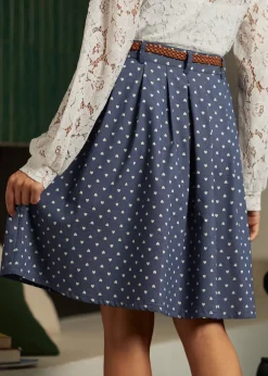 Bookstore's Best Chambray A-Line Skirt True Love Blue Hot