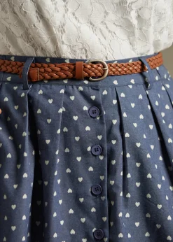 Bookstore's Best Chambray A-Line Skirt True Love Blue Hot