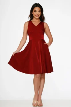 Burgundy Swing Dress Outlet