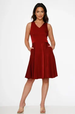 Burgundy Swing Dress Outlet