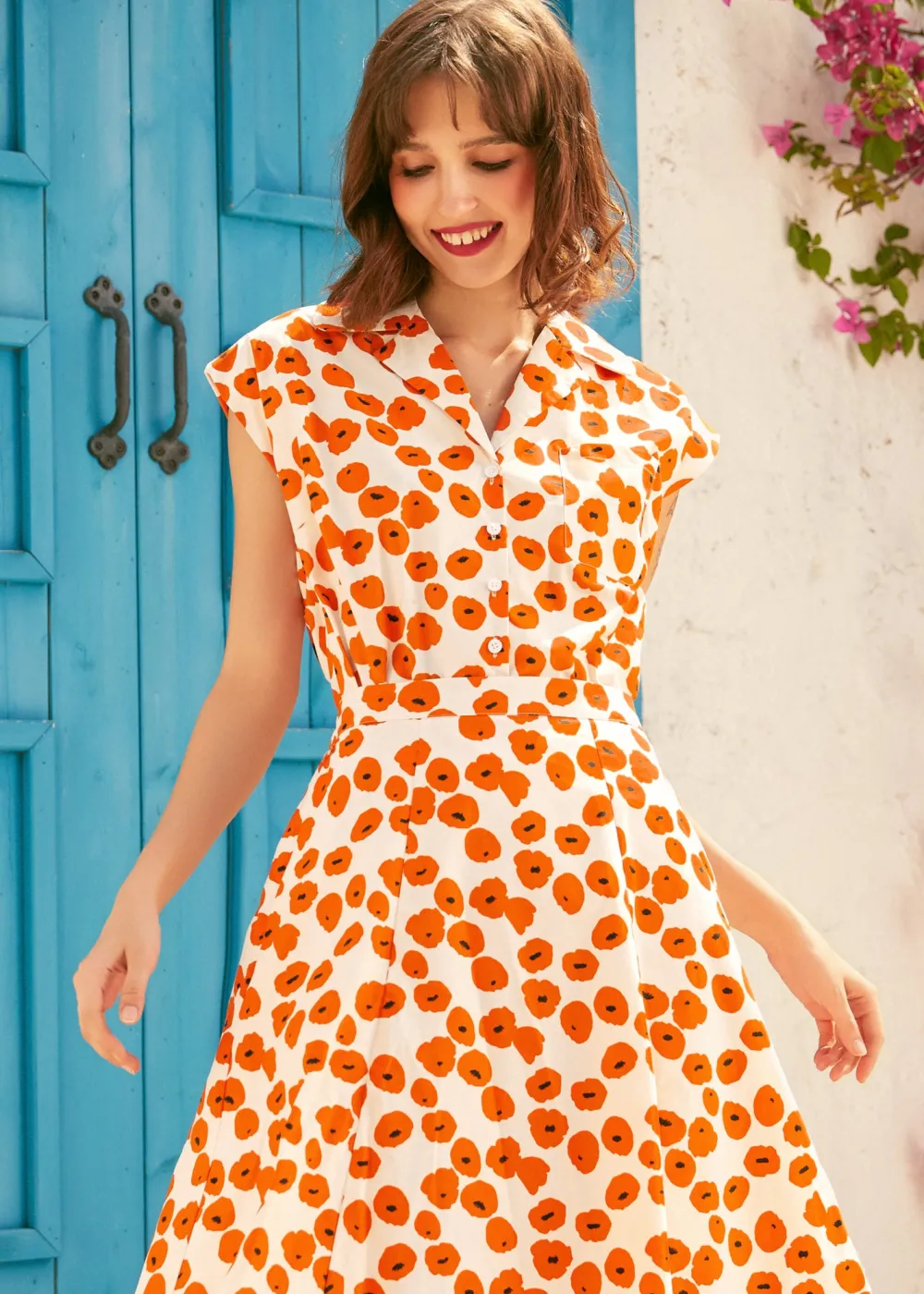 BTC Buttoned & Breezy Blouse Papaver Clearance