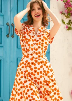 BTC Buttoned & Breezy Blouse Papaver Clearance