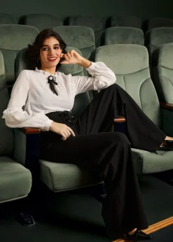 Bygone Beauty Balloon Sleeve Blouse Vanilla Mist New