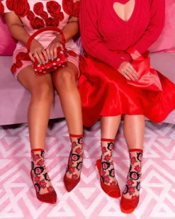 Cameo Rose Sheer Crew Sock Discount