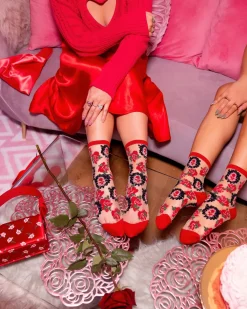Cameo Rose Sheer Crew Sock Discount