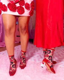 Cameo Rose Sheer Crew Sock Discount