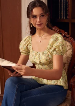 BTC Candlelit Café Peplum Blouse Cream Multi