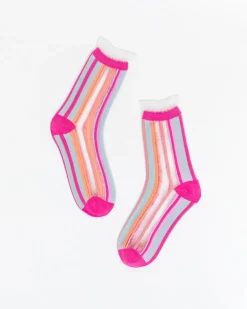 Candy Stripe Ruffle Crew Sock Sale