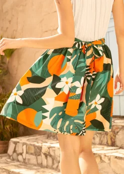 Charmed I'm Sure Bow Dirndl Skirt Monstera Marmalade Discount