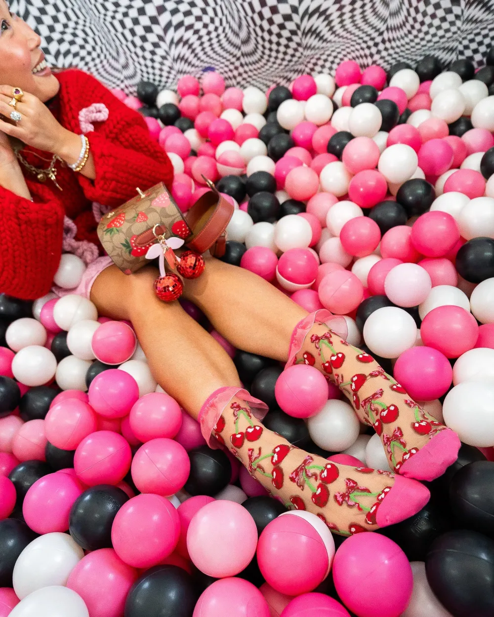 Cherry Bow Ruffle Sheer Crew Sock Discount