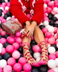 Cherry Bow Ruffle Sheer Crew Sock Discount