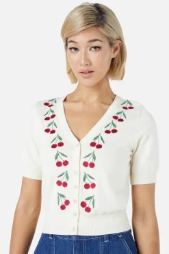 Cherry Embroidered Cardigan Online