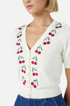 Cherry Embroidered Cardigan Online