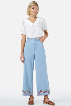 Cherry Embroidered Jean Sale