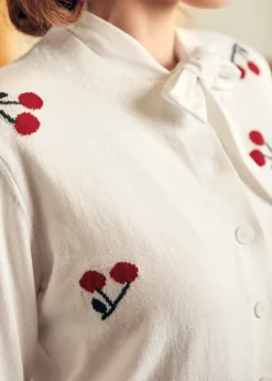 BTC Cherry on Top Crew Neck Cardigan Ivory Whisper Online