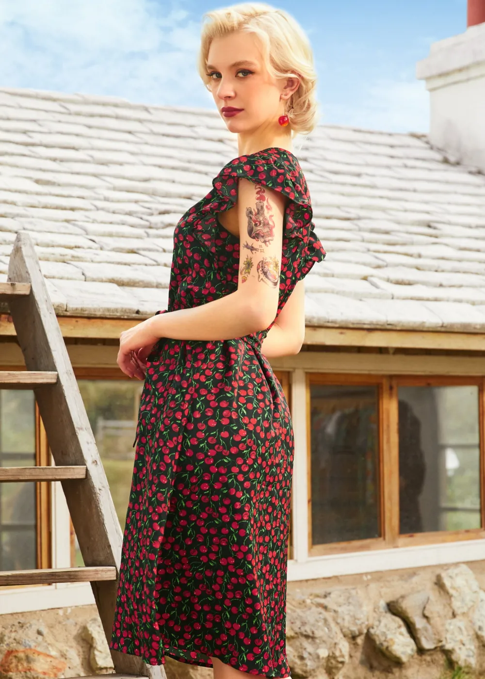 Cherry Picked Perfection Dress Black Cherry Outlet