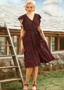 Cherry Picked Perfection Dress Black Cherry Outlet