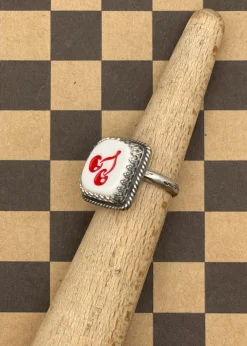 Cherry Slot Machine Dice Ring Soft White