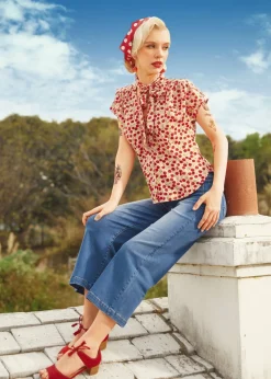 Cherry Sweet Bow Blouse Cherry Kiss New