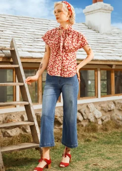 Cherry Sweet Bow Blouse Cherry Kiss New